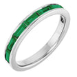 14K White Gold Lab-Grown Emerald Stackable Ring