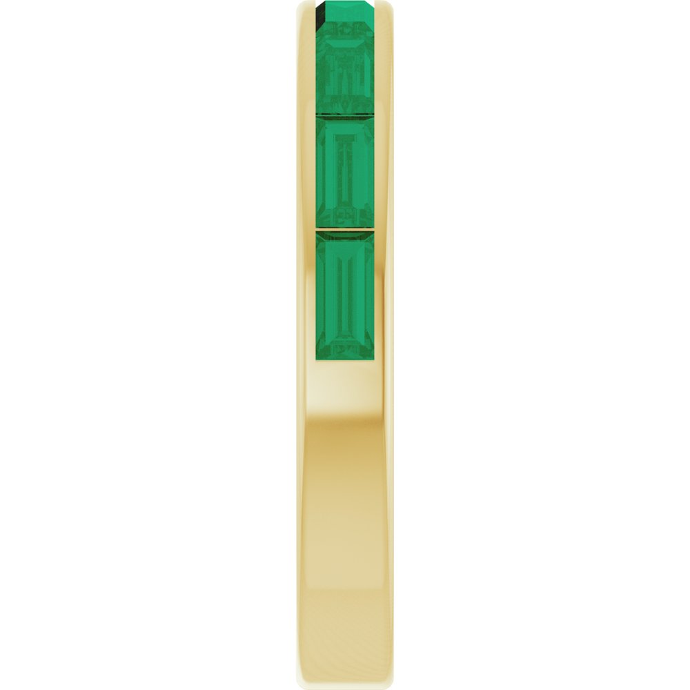 14K Yellow Natural Emerald Stackable Ring