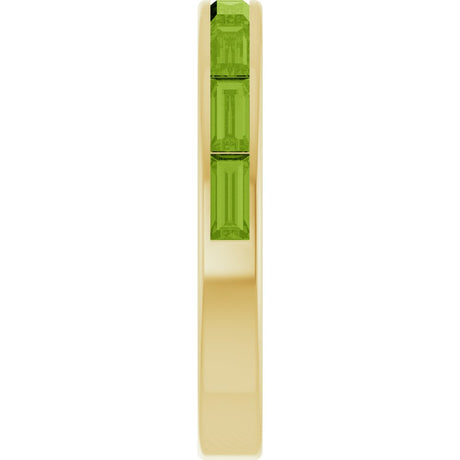 14K Yellow Gold Natural Peridot Stackable Ring