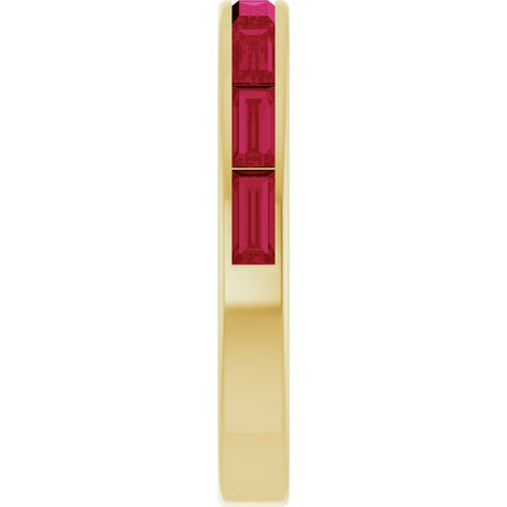 14K Yellow Lab-Grown Ruby Stackable Ring