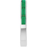 14K White Lab-Grown Emerald Stackable Ring