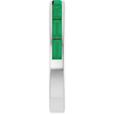 14K White Gold Lab-Grown Emerald Stackable Ring