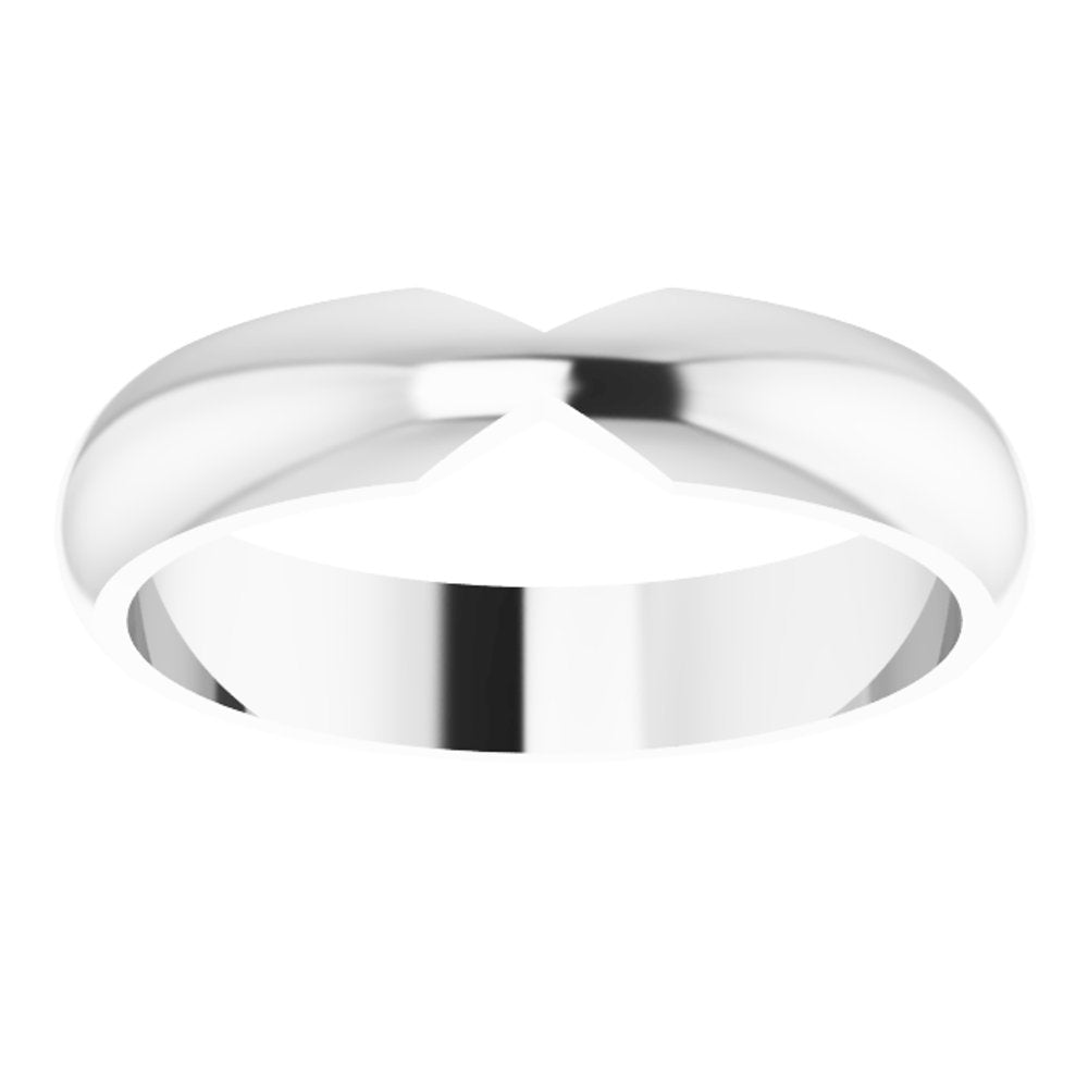 14K White Gold 4 mm Double Notched Band Size 7