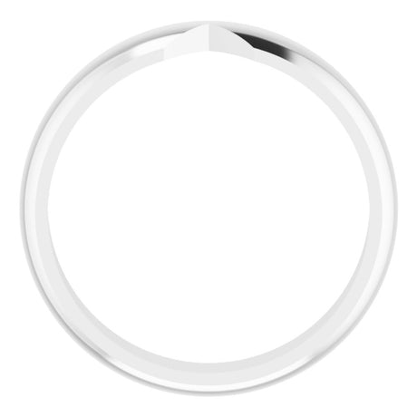 14K White Gold 4 mm Double Notched Band Size 7
