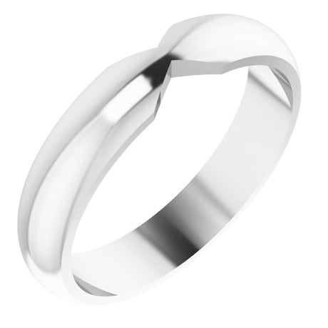 14K White Gold 4 mm Double Notched Band Size 7