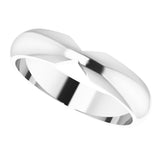 14K White Gold 4 mm Double Notched Band Size 7