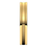 18K Yellow 4 mm Grooved Comfort-Fit Flat Band Size 10