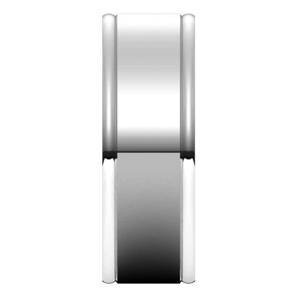 Sterling Silver 8 mm Grooved Comfort-Fit Flat Band Size 10