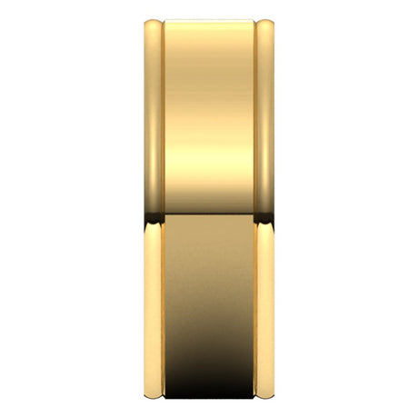 14K Yellow Gold 8 mm Grooved Comfort-Fit Flat Band Size 14