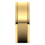 14K Yellow Gold 8 mm Grooved Comfort-Fit Flat Band Size 9