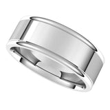 14K White 8 mm Grooved Band