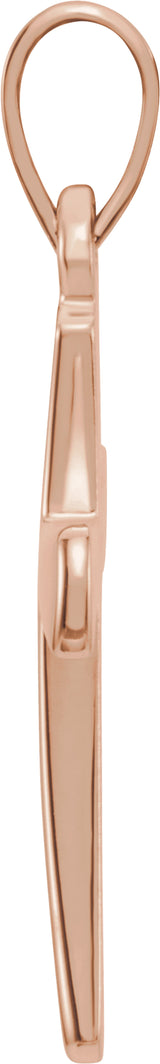 14K Rose Gold Cross Pendant