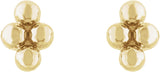 14K Yellow 4 Beads Stud Earrings