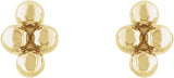 14K Yellow 4 Beads Stud Earrings