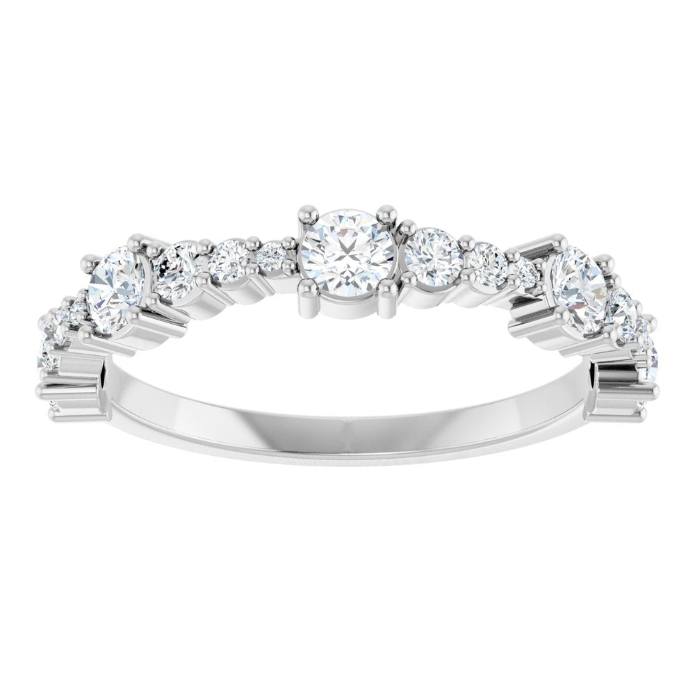 14K White 5/8 CTW Natural Diamond Anniversary Band