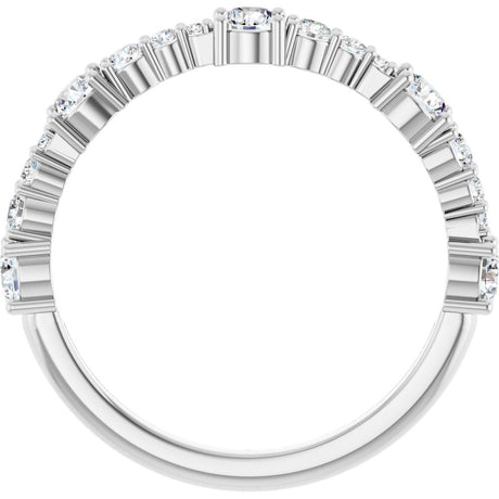 14K White Gold 5/8 CTW Natural Diamond Anniversary Band