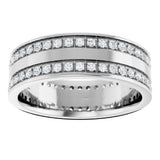14K White Gold 3/4 CTW Lab-Grown Diamond Double Row Accented Band Size 10
