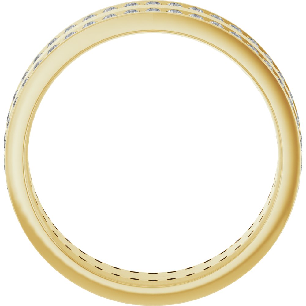 14K Yellow Gold 3/4 CTW Lab-Grown Diamond Double Row Accented Band Size 10