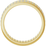 14K Yellow Gold 3/4 CTW Lab-Grown Diamond Double Row Accented Band Size 10