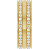 14K Yellow Gold 3/4 CTW Lab-Grown Diamond Double Row Accented Band Size 10