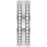 14K White Gold 3/4 CTW Lab-Grown Diamond Double Row Accented Band Size 10