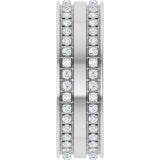 14K White 3/4 CTW Lab-Grown Diamond Double Row Accented Band