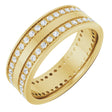14K Yellow Gold 3/4 CTW Lab-Grown Diamond Double Row Accented Band Size 10