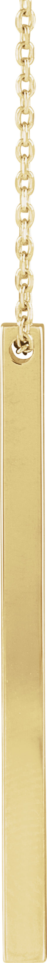 14K Yellow Gold Engravable Four-Sided Bar 16-18" Necklace