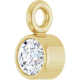 14K Yellow .04 CT Lab-Grown Diamond Bezel-Set Dangle