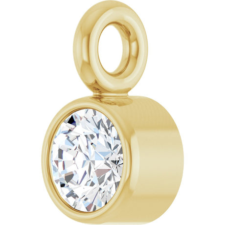 14K Yellow .04 CT Lab-Grown Diamond Bezel-Set Dangle