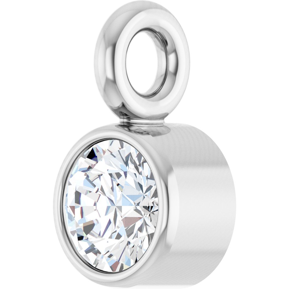 14K White .04 CT Natural Diamond Dangle