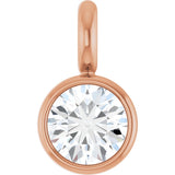 14K Rose .04 CT Natural Diamond Dangle