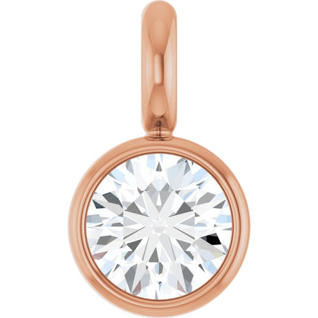 14K Rose .04 CT Natural Diamond Dangle