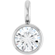 14K White .04 CT Natural Diamond Dangle