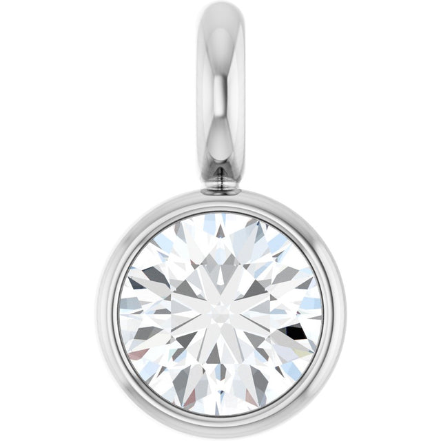 14K White .04 CT Natural Diamond Dangle