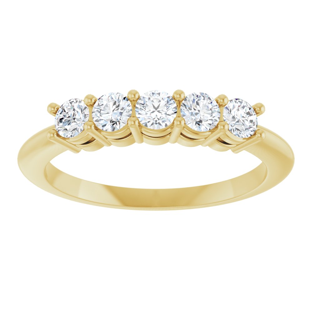 14K Yellow 1/2 CTW Lab-Grown Diamond Five-Stone Anniversary Band