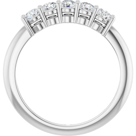 14K White 1/2 CTW Lab-Grown Diamond Five-Stone Anniversary Band