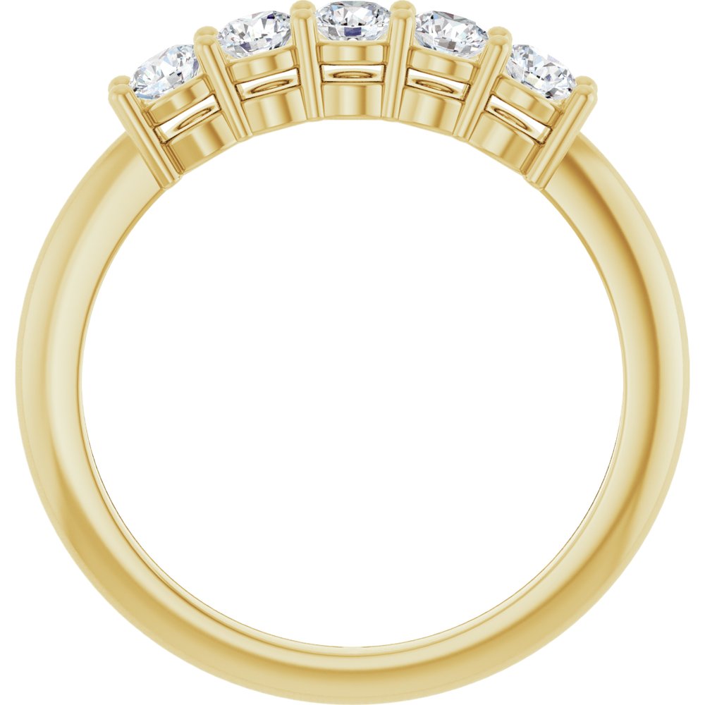 14K Yellow 1/2 CTW Lab-Grown Diamond Five-Stone Anniversary Band