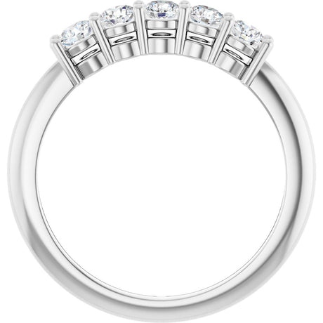 14K White 1/2 CTW Lab-Grown Diamond Five-Stone Anniversary Band