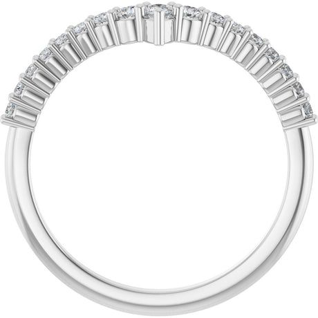 14K White Gold 1/4 CTW Natural Diamond Contour Band