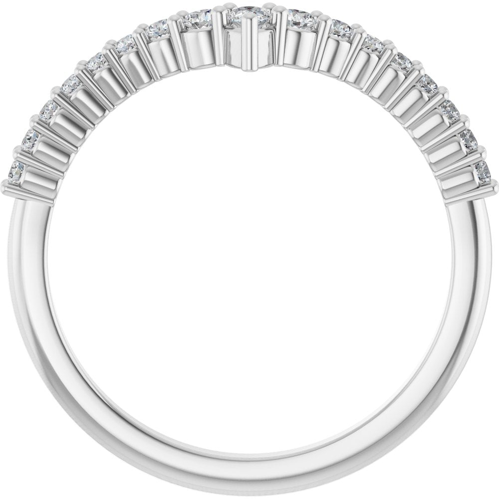 14K White 1/4 CTW Lab-Grown Diamond Contour Band