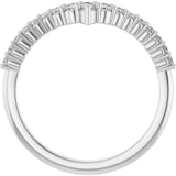 14K White Gold 1/4 CTW Natural Diamond Contour Band