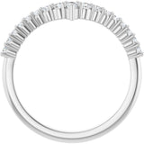 Platinum 1/4 CTW Natural Diamond Contour Band