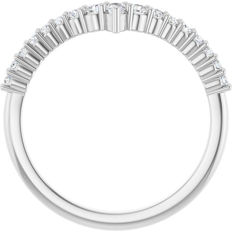 14K White 1/4 CTW Lab-Grown Diamond Contour Band