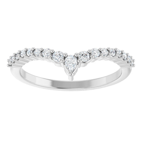 14K White Gold 1/4 CTW Natural Diamond Contour Band