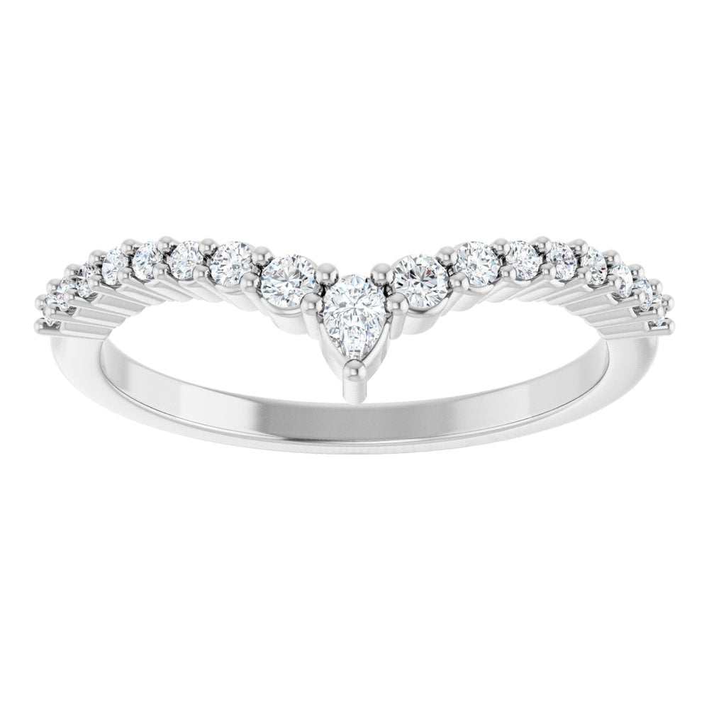 Platinum 1/4 CTW Natural Diamond Contour Band