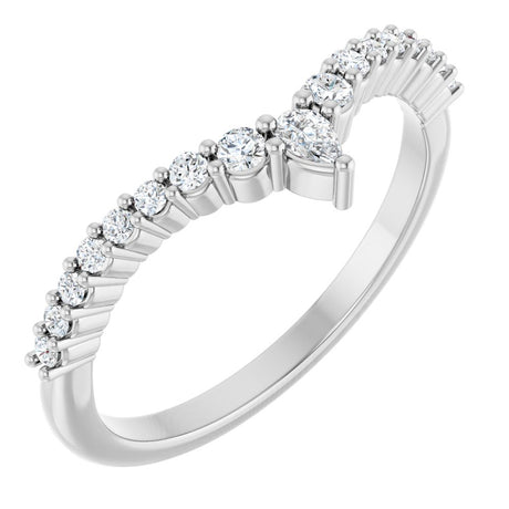 14K White 1/4 CTW Lab-Grown Diamond Contour Band