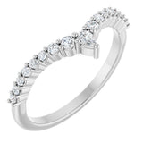14K White Gold 1/4 CTW Natural Diamond Contour Band