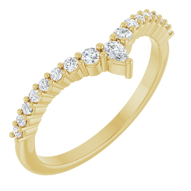 14K Yellow Gold 1/4 CTW Natural Diamond Contour Band