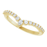 14K Yellow Gold 1/4 CTW Natural Diamond Contour Band